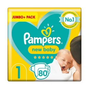 Pampers Size 1 New Baby Baby Nappies, 80 Count, Baby Essentials For Newborn (2-5 kg  4-11 lbs)