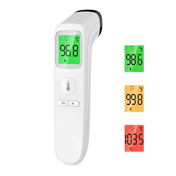 Forehead Thermometer, Baby and Adults Thermometer with Fever Alarm, LCD Display and Memory Function, Ideal for Whole Family (White)