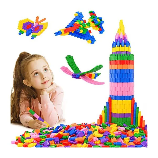 Kids 600pcs Set Building Blocks Construction Toy – Learning Playset STEM Toy Set Educational Kit Child Branin Development Preschool Kindergarten Toy